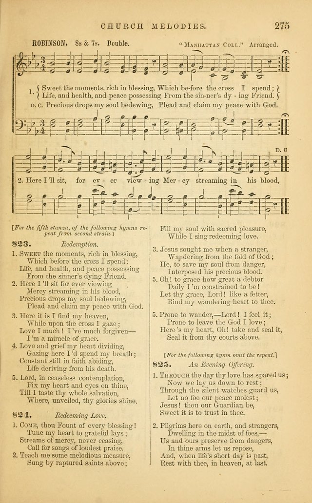 Church Melodies: collection of psalms and hymns, with appropriate music. For the use of congregations. page 277