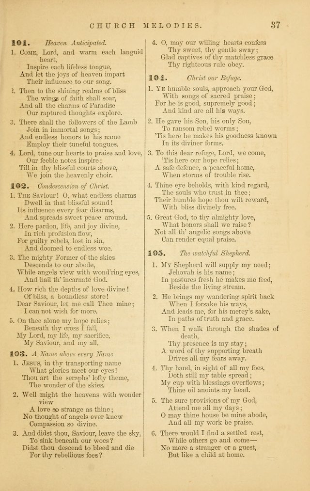 Church Melodies: collection of psalms and hymns, with appropriate music. For the use of congregations. page 37