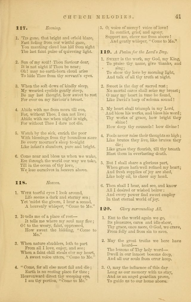 Church Melodies: collection of psalms and hymns, with appropriate music. For the use of congregations. page 41