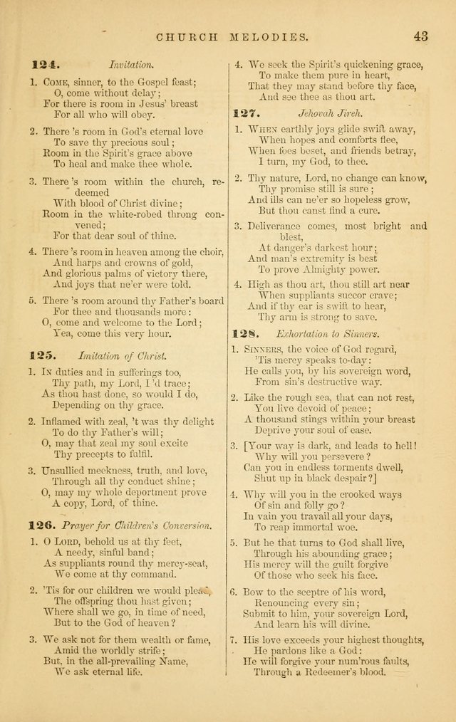 Church Melodies: collection of psalms and hymns, with appropriate music. For the use of congregations. page 43