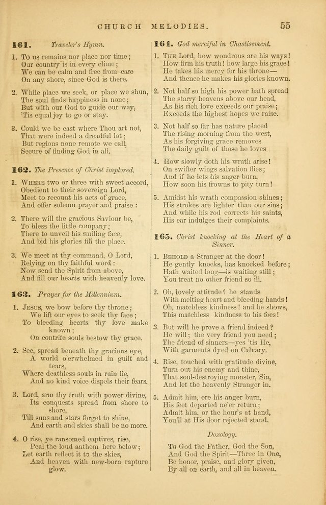 Church Melodies: collection of psalms and hymns, with appropriate music. For the use of congregations. page 55