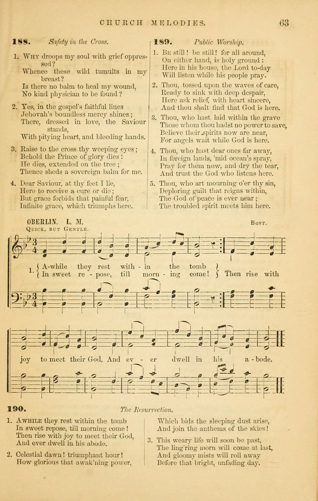 Church Melodies: collection of psalms and hymns, with appropriate music. For the use of congregations. page 63