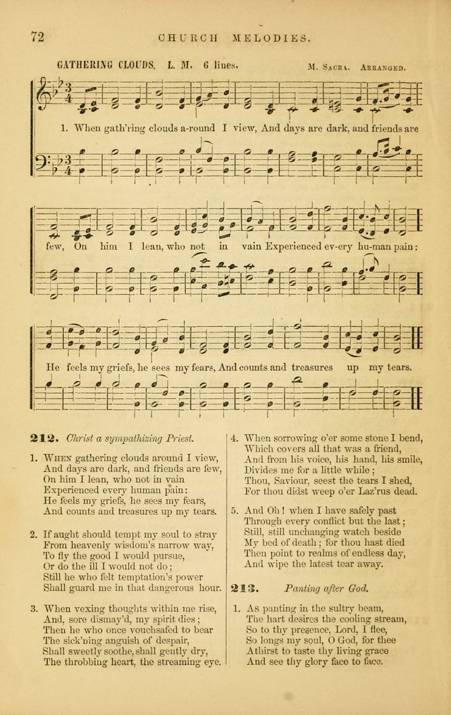 Church Melodies: collection of psalms and hymns, with appropriate music. For the use of congregations. page 72