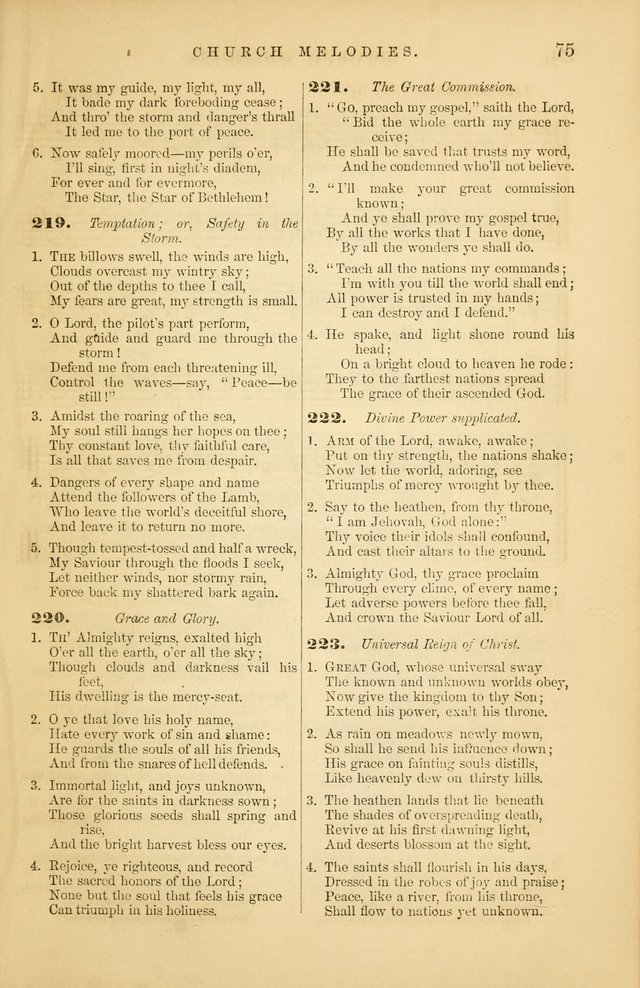 Church Melodies: collection of psalms and hymns, with appropriate music. For the use of congregations. page 75