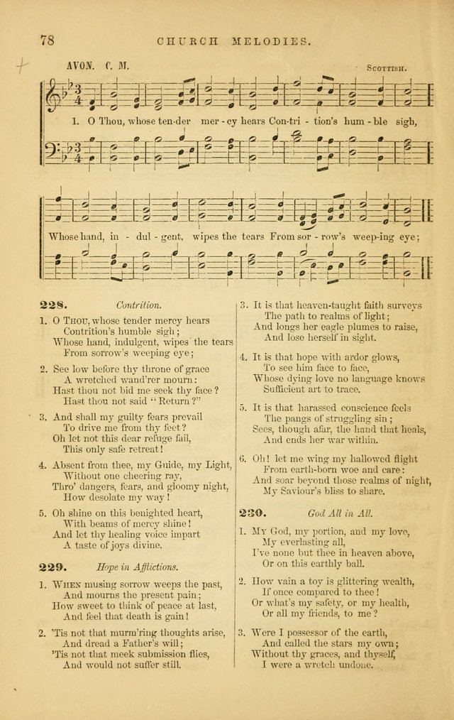 Church Melodies: collection of psalms and hymns, with appropriate music. For the use of congregations. page 78