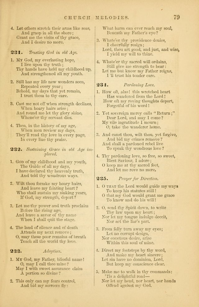 Church Melodies: collection of psalms and hymns, with appropriate music. For the use of congregations. page 79