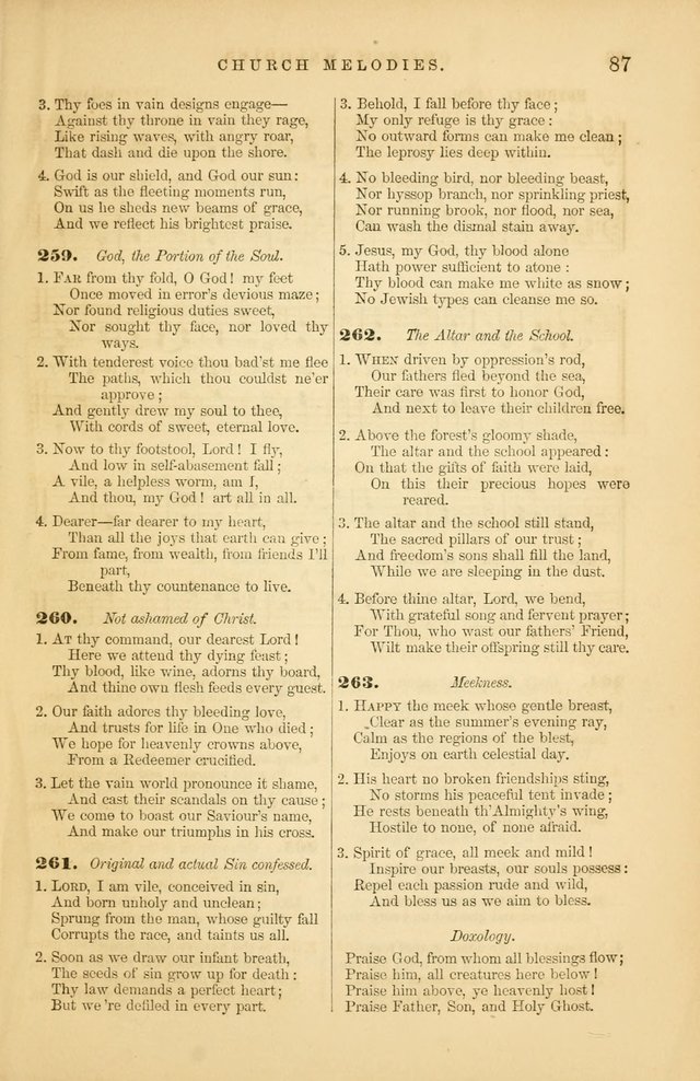 Church Melodies: collection of psalms and hymns, with appropriate music. For the use of congregations. page 87