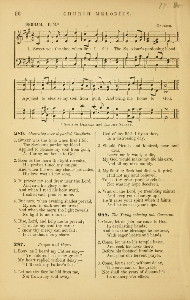 Church Melodies: collection of psalms and hymns, with appropriate music. For the use of congregations. page 96