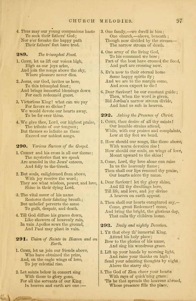 Church Melodies: collection of psalms and hymns, with appropriate music. For the use of congregations. page 97