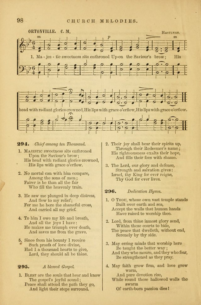 Church Melodies: collection of psalms and hymns, with appropriate music. For the use of congregations. page 98