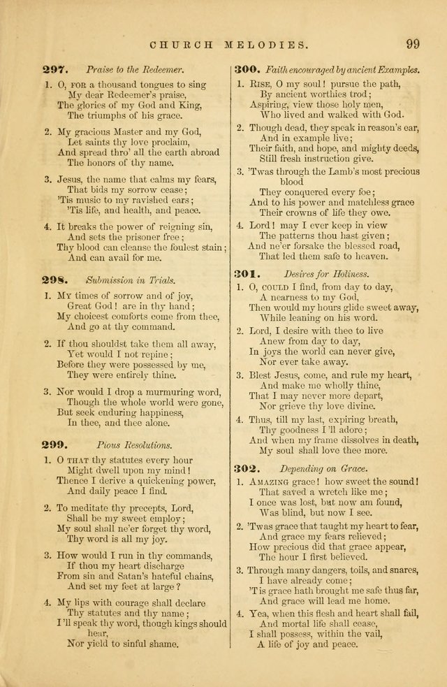 Church Melodies: collection of psalms and hymns, with appropriate music. For the use of congregations. page 99