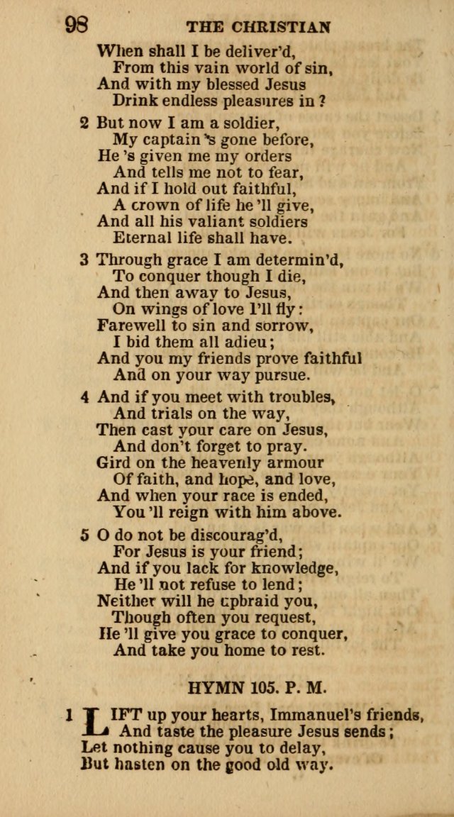 The Camp-Meeting Chorister: or, a collection of hymns and spiritual songs, for the pious of all denominations. To be sung at camp meetings, during revivals of religion, and on other occasions page 100