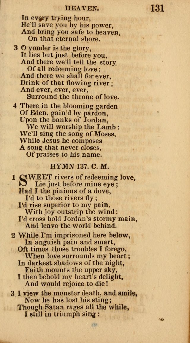 The Camp-Meeting Chorister: or, a collection of hymns and spiritual songs, for the pious of all denominations. To be sung at camp meetings, during revivals of religion, and on other occasions page 133