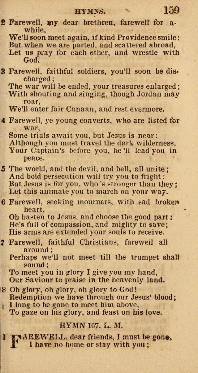 The Camp-Meeting Chorister: or, a collection of hymns and spiritual songs, for the pious of all denominations. To be sung at camp meetings, during revivals of religion, and on other occasions page 161