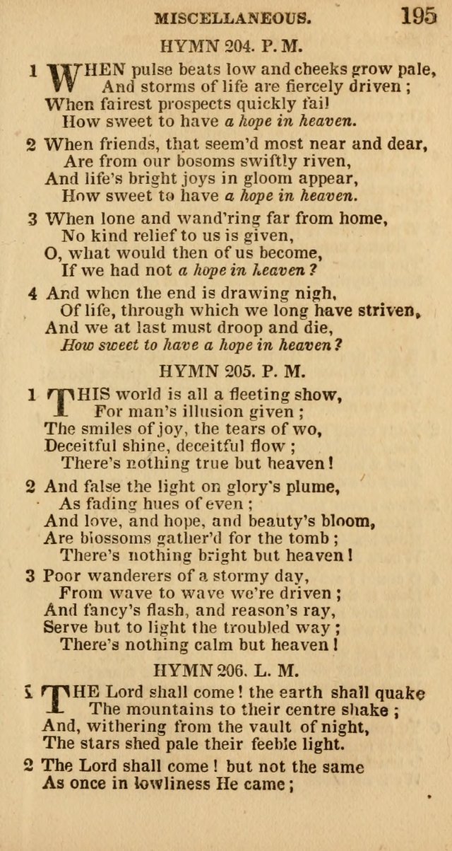 The Camp-Meeting Chorister: or, a collection of hymns and spiritual songs, for the pious of all denominations. To be sung at camp meetings, during revivals of religion, and on other occasions page 197