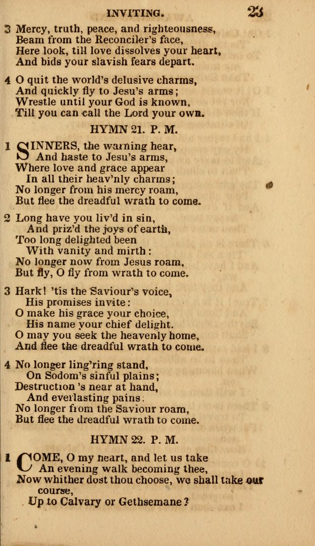 The Camp-Meeting Chorister: or, a collection of hymns and spiritual songs, for the pious of all denominations. To be sung at camp meetings, during revivals of religion, and on other occasions page 23