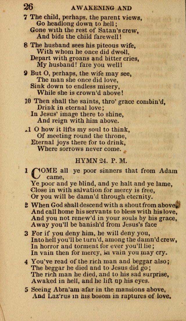 The Camp-Meeting Chorister: or, a collection of hymns and spiritual songs, for the pious of all denominations. To be sung at camp meetings, during revivals of religion, and on other occasions page 26