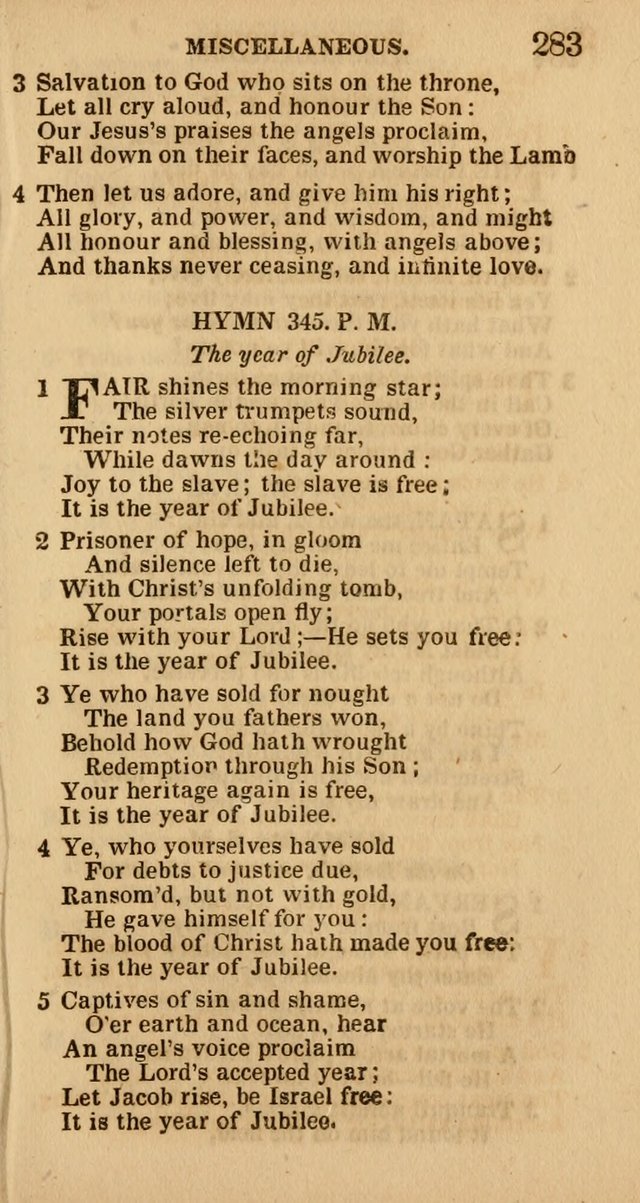 The Camp-Meeting Chorister: or, a collection of hymns and spiritual songs, for the pious of all denominations. To be sung at camp meetings, during revivals of religion, and on other occasions page 285