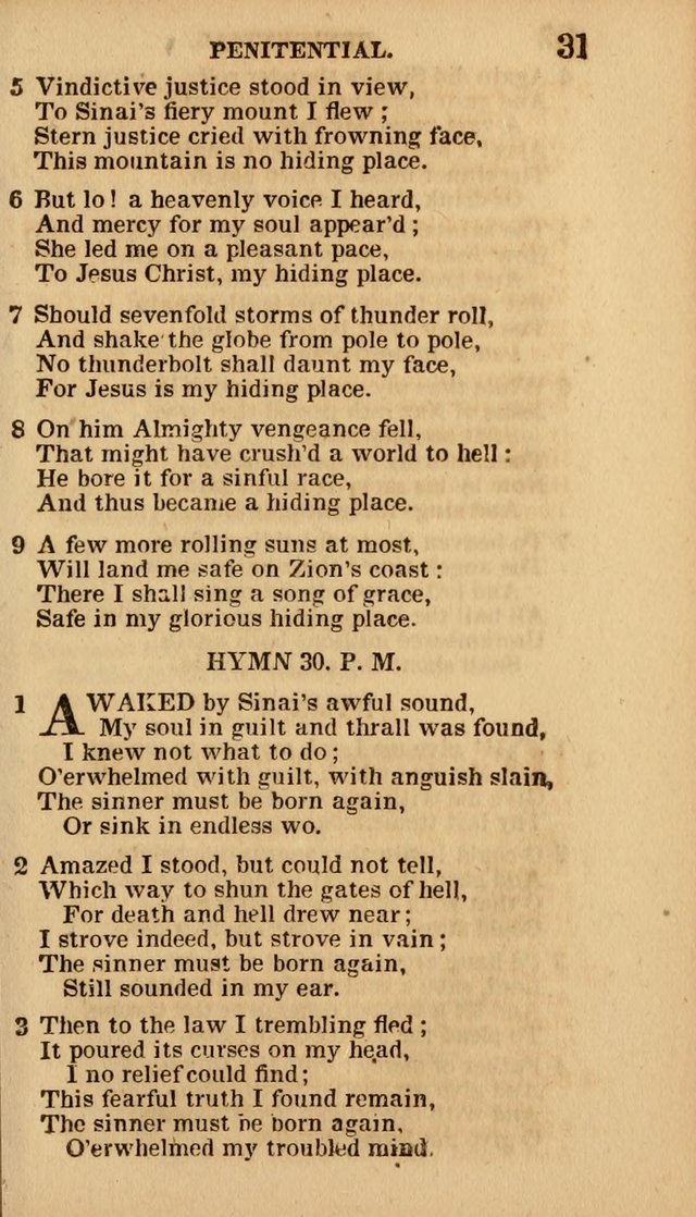 The Camp-Meeting Chorister: or, a collection of hymns and spiritual songs, for the pious of all denominations. To be sung at camp meetings, during revivals of religion, and on other occasions page 31