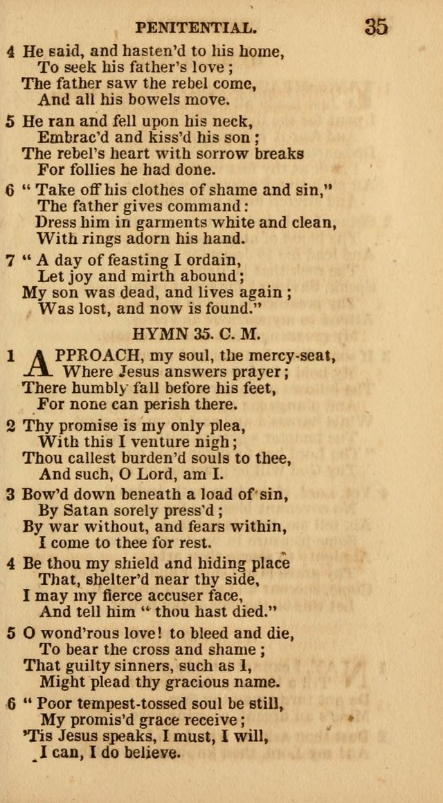 The Camp-Meeting Chorister: or, a collection of hymns and spiritual songs, for the pious of all denominations. To be sung at camp meetings, during revivals of religion, and on other occasions page 35