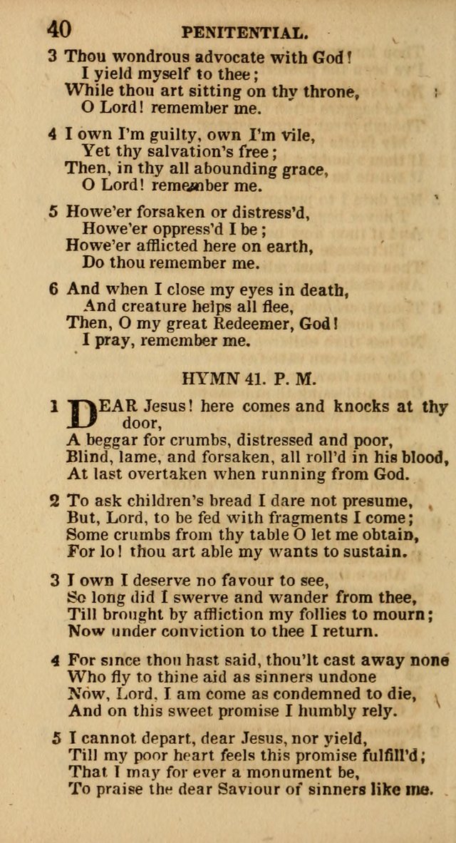 The Camp-Meeting Chorister: or, a collection of hymns and spiritual songs, for the pious of all denominations. To be sung at camp meetings, during revivals of religion, and on other occasions page 40