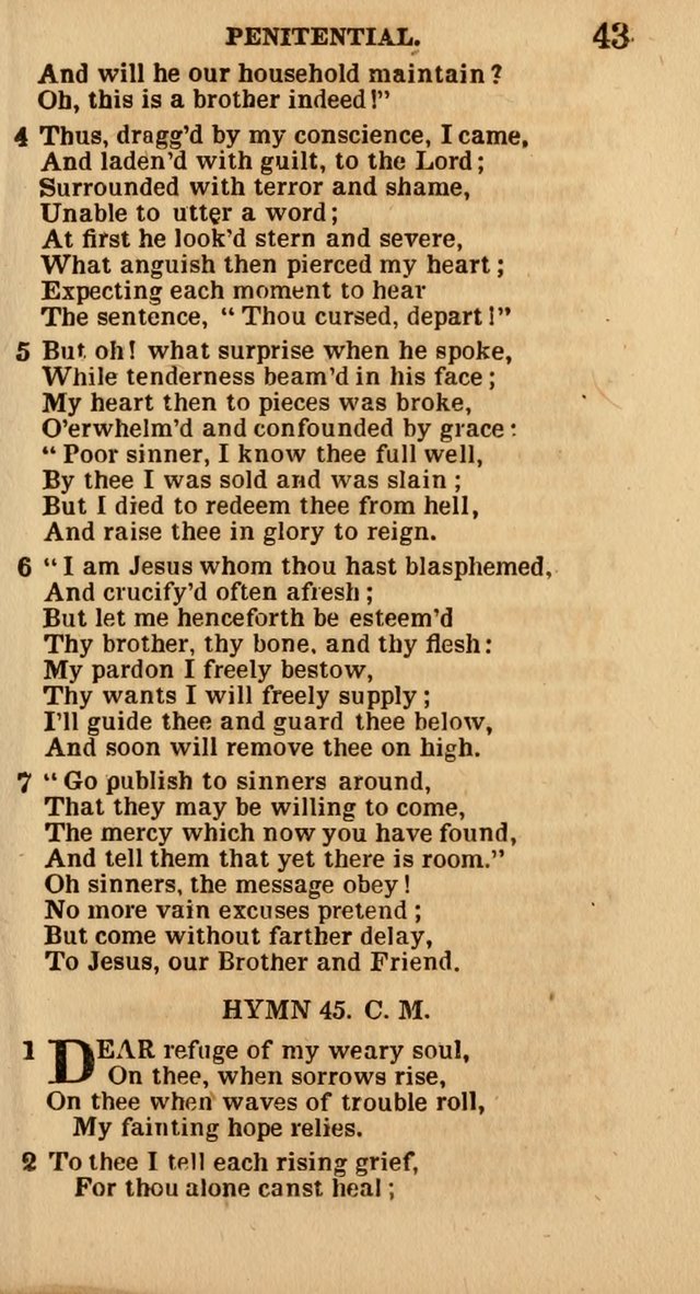 The Camp-Meeting Chorister: or, a collection of hymns and spiritual songs, for the pious of all denominations. To be sung at camp meetings, during revivals of religion, and on other occasions page 43