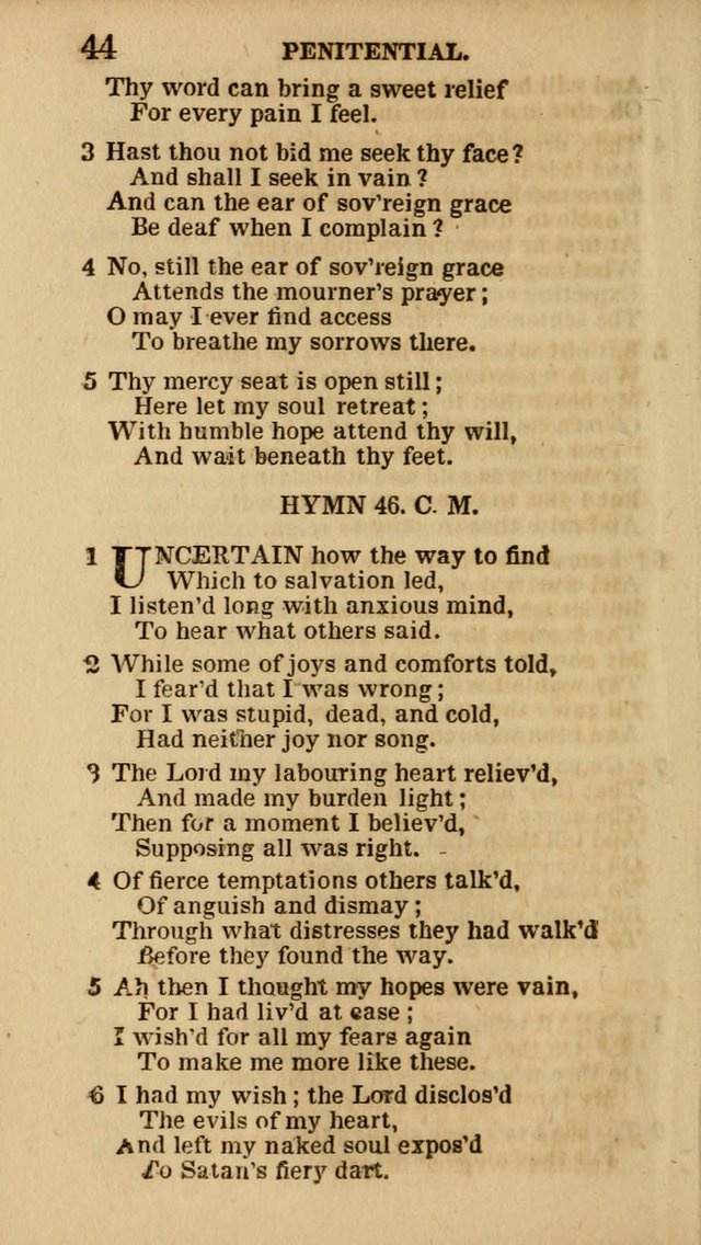 The Camp-Meeting Chorister: or, a collection of hymns and spiritual songs, for the pious of all denominations. To be sung at camp meetings, during revivals of religion, and on other occasions page 44