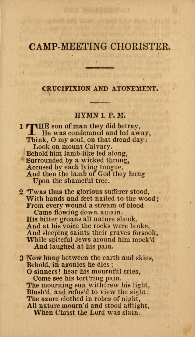 The Camp-Meeting Chorister: or, a collection of hymns and spiritual songs, for the pious of all denominations. To be sung at camp meetings, during revivals of religion, and on other occasions page 5