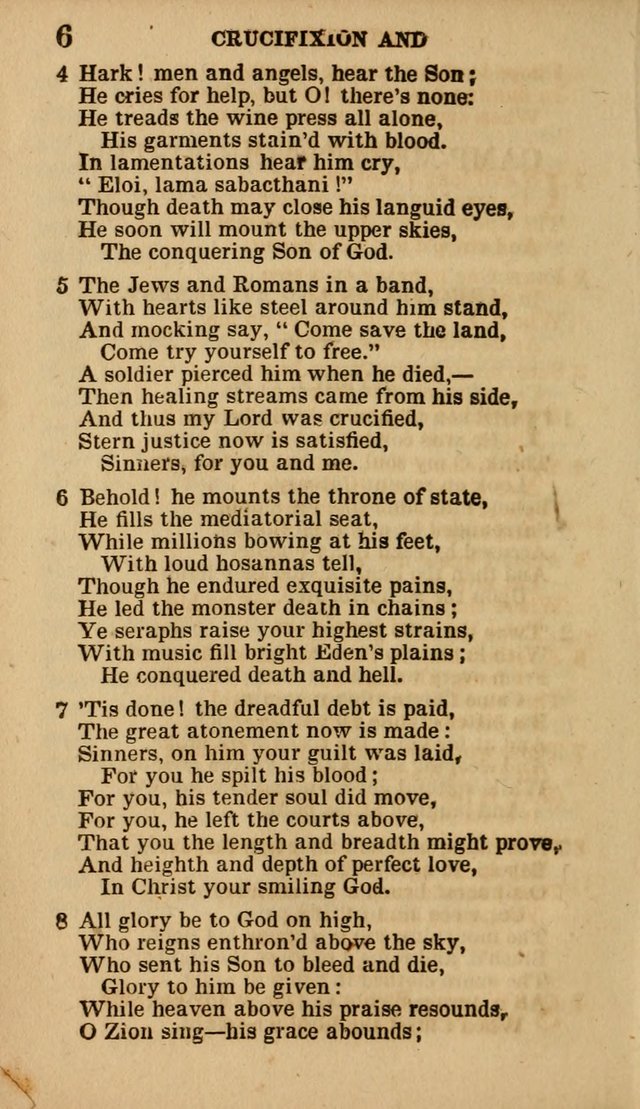 The Camp-Meeting Chorister: or, a collection of hymns and spiritual songs, for the pious of all denominations. To be sung at camp meetings, during revivals of religion, and on other occasions page 6