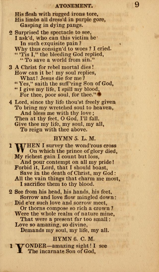 The Camp-Meeting Chorister: or, a collection of hymns and spiritual songs, for the pious of all denominations. To be sung at camp meetings, during revivals of religion, and on other occasions page 9