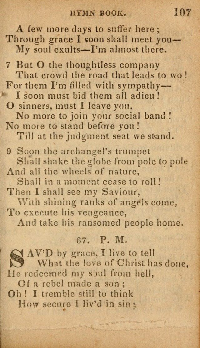 The Camp Meeting Hymn Book: containing the most approved hymns and spiritual songs Used by the Methodist Connexion in the United States page 109