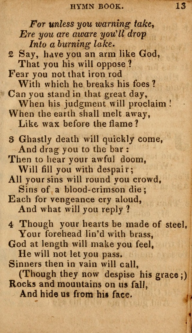 The Camp Meeting Hymn Book: containing the most approved hymns and spiritual songs Used by the Methodist Connexion in the United States page 13