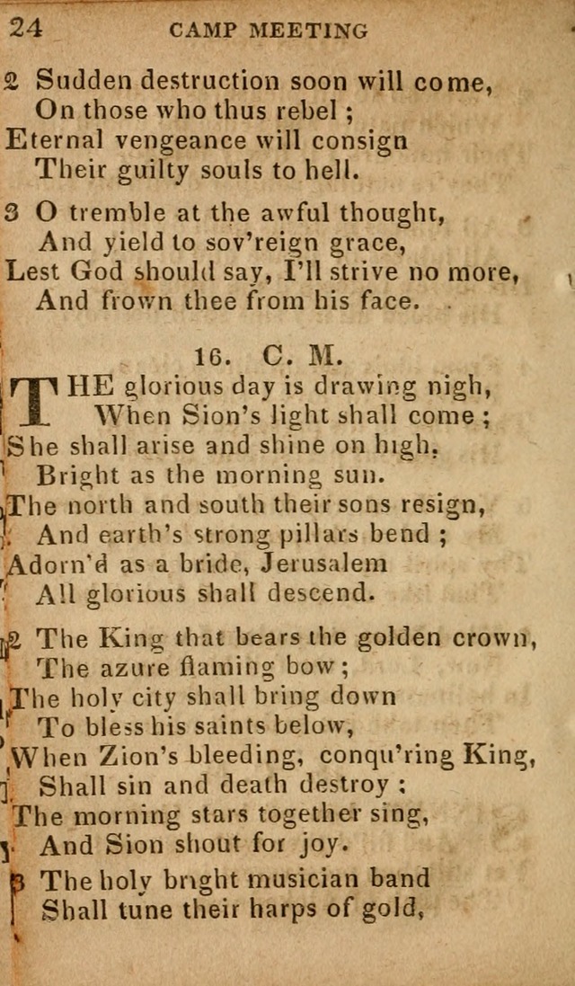 The Camp Meeting Hymn Book: containing the most approved hymns and spiritual songs Used by the Methodist Connexion in the United States page 24