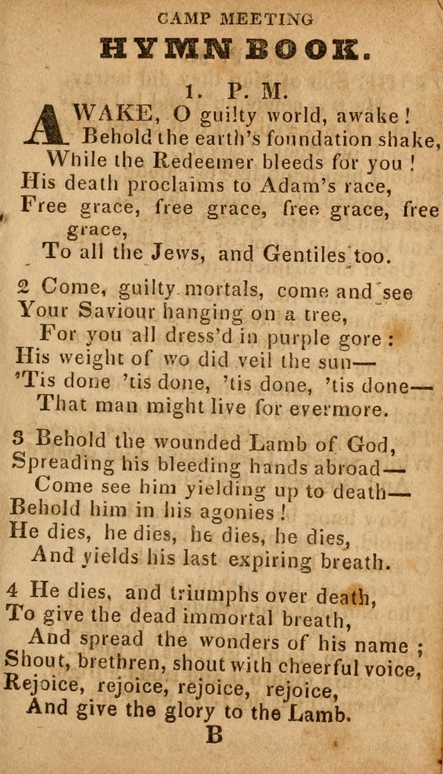 The Camp Meeting Hymn Book: containing the most approved hymns and spiritual songs Used by the Methodist Connexion in the United States page 3