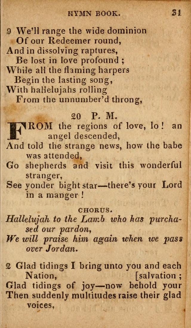 The Camp Meeting Hymn Book: containing the most approved hymns and spiritual songs Used by the Methodist Connexion in the United States page 31