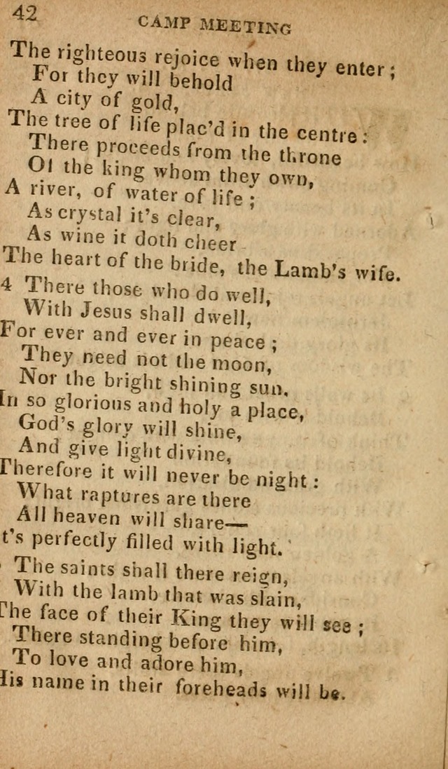 The Camp Meeting Hymn Book: containing the most approved hymns and spiritual songs Used by the Methodist Connexion in the United States page 44