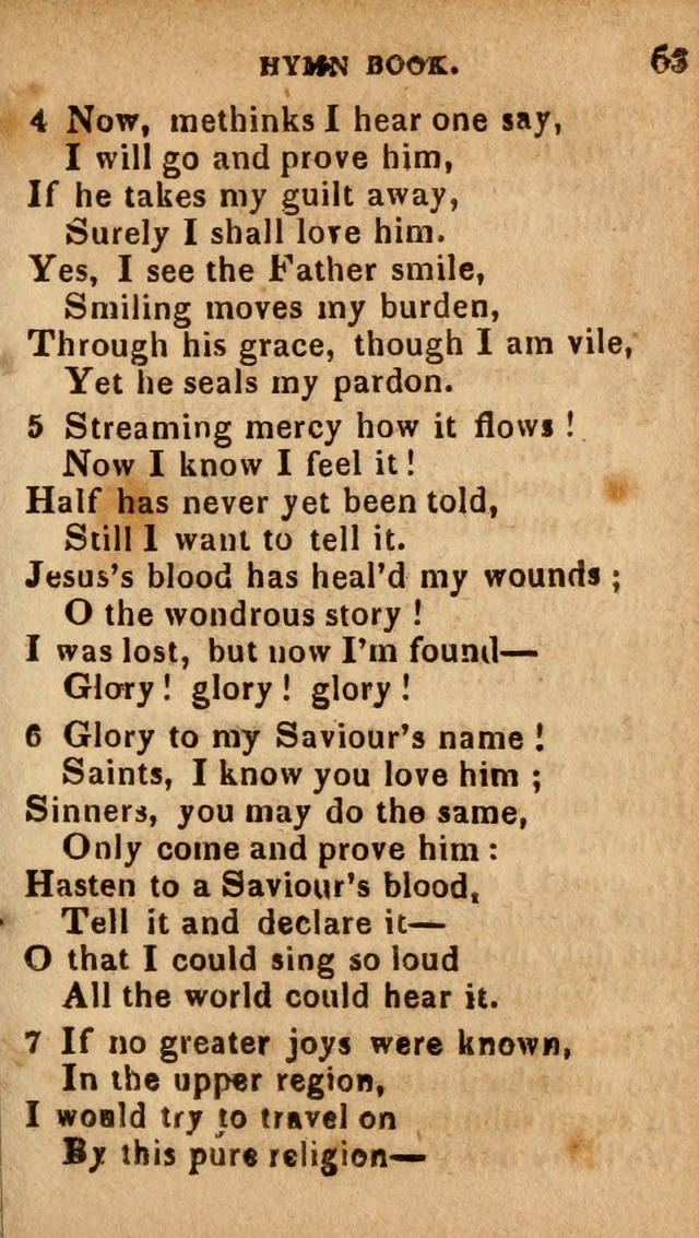 The Camp Meeting Hymn Book: containing the most approved hymns and spiritual songs Used by the Methodist Connexion in the United States page 65