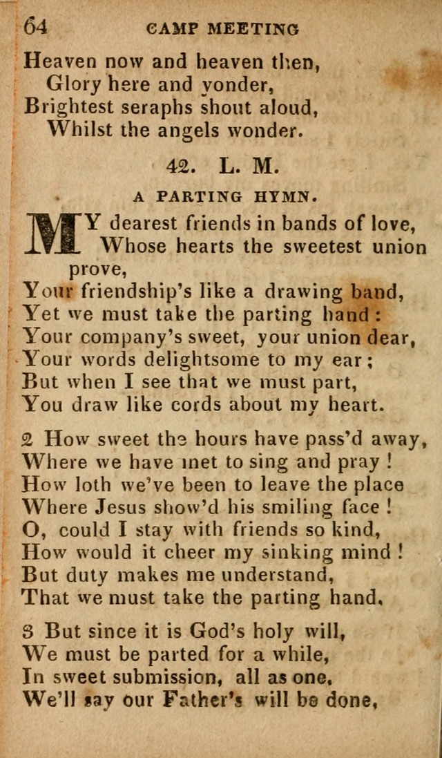 The Camp Meeting Hymn Book: containing the most approved hymns and spiritual songs Used by the Methodist Connexion in the United States page 66