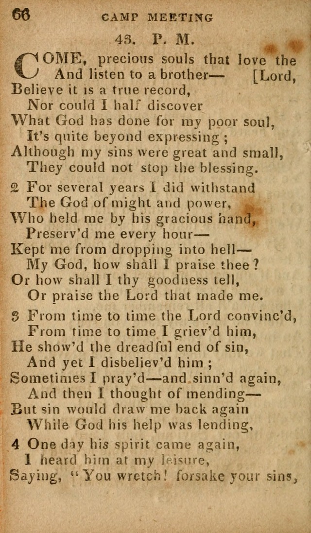 The Camp Meeting Hymn Book: containing the most approved hymns and spiritual songs Used by the Methodist Connexion in the United States page 68