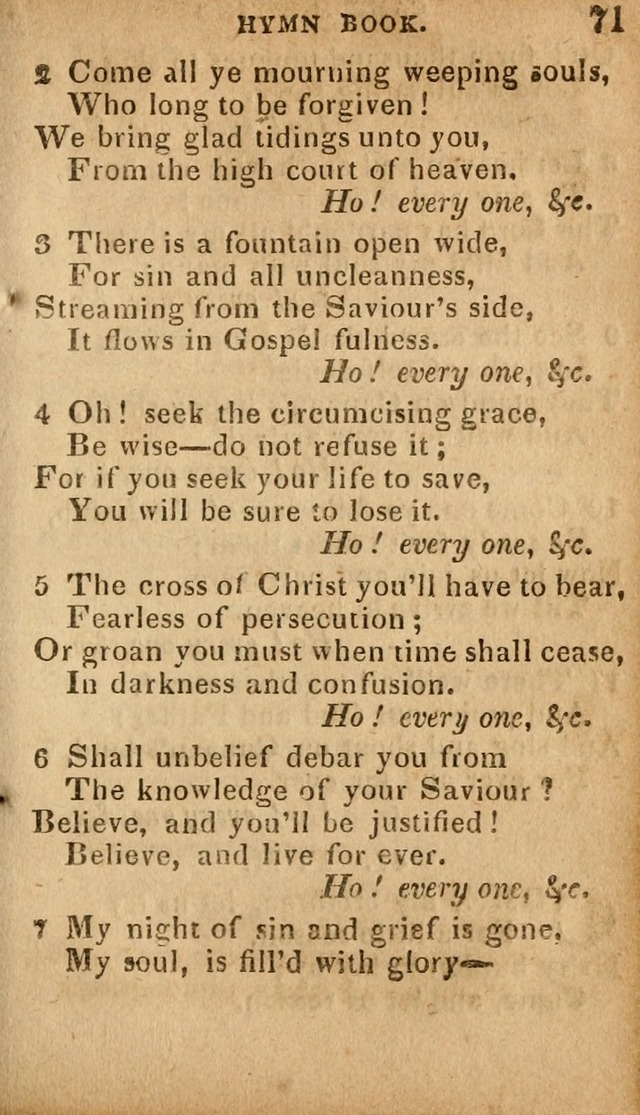 The Camp Meeting Hymn Book: containing the most approved hymns and spiritual songs Used by the Methodist Connexion in the United States page 73