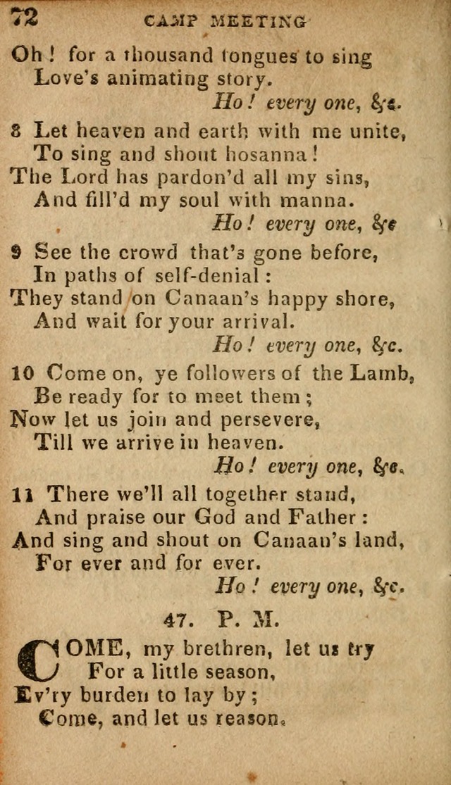 The Camp Meeting Hymn Book: containing the most approved hymns and spiritual songs Used by the Methodist Connexion in the United States page 74