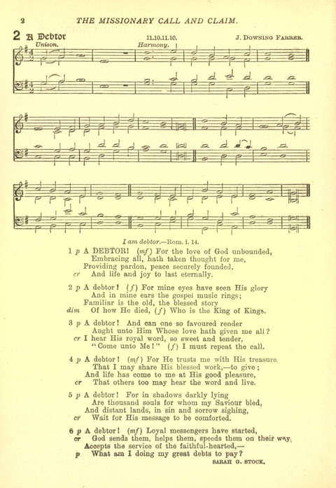 The Church Missionary Hymn Book page 2