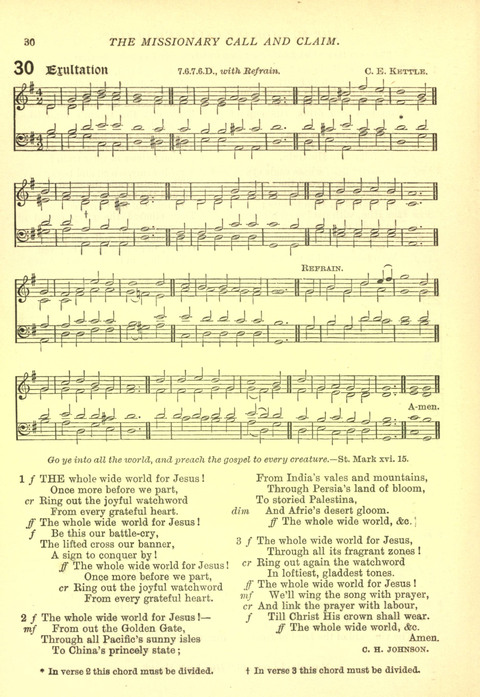 The Church Missionary Hymn Book page 30