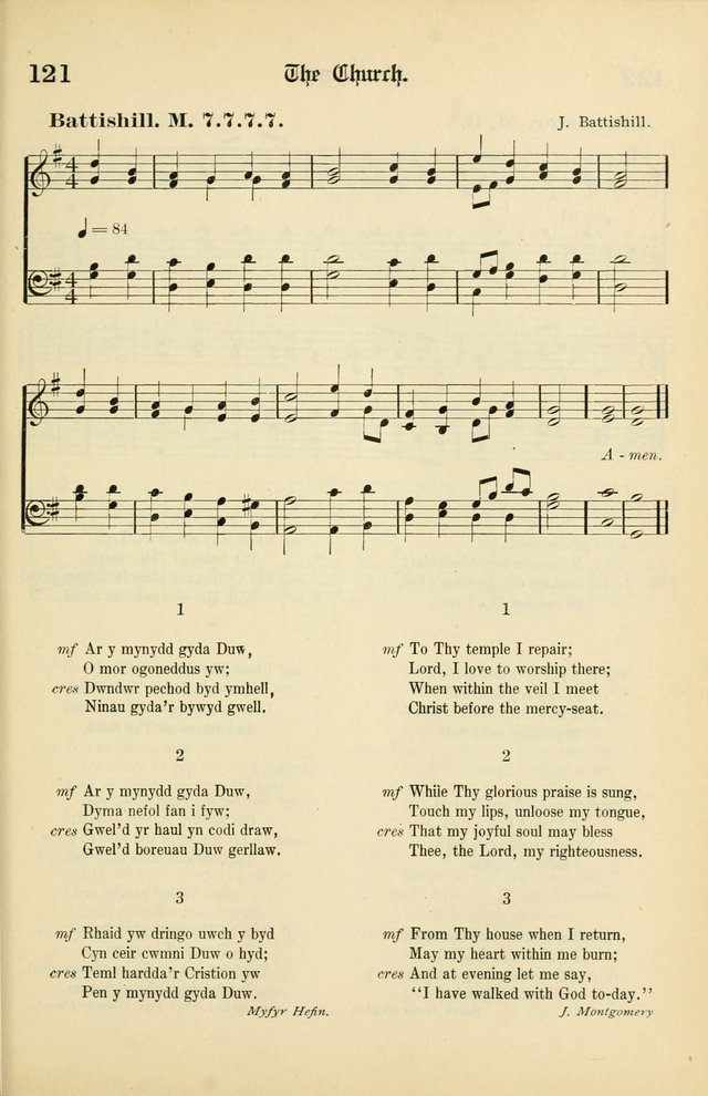 Cân a Mawl: llyfr hymna a thonau Methodistiaid Calfinaidd Unol Dalaethau yr America=Song and Praise: the hymnal of the Calvinistic Methodist Church of the United States of America page 123