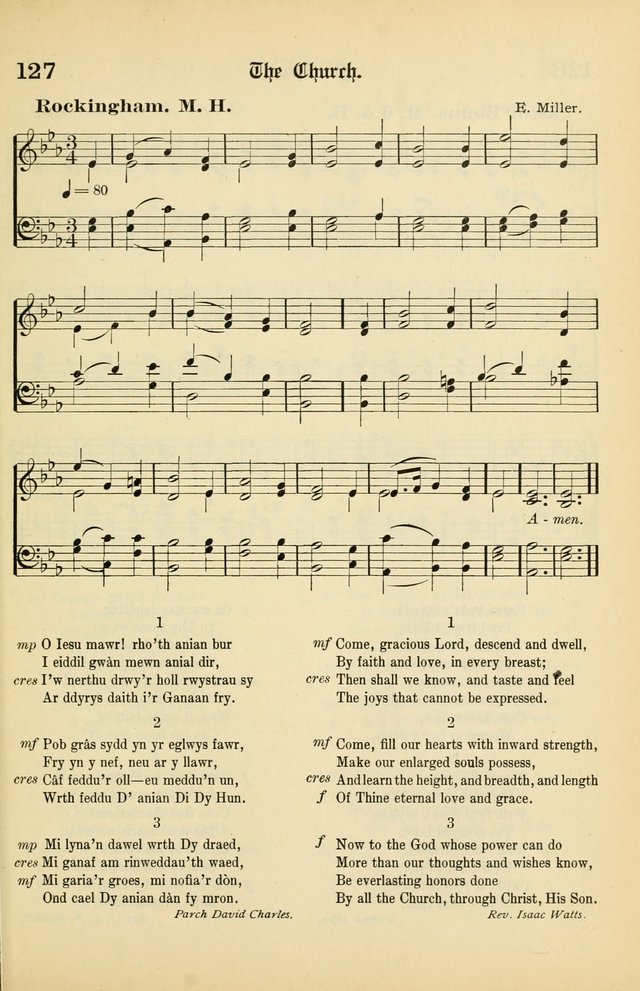 Cân a Mawl: llyfr hymna a thonau Methodistiaid Calfinaidd Unol Dalaethau yr America=Song and Praise: the hymnal of the Calvinistic Methodist Church of the United States of America page 129