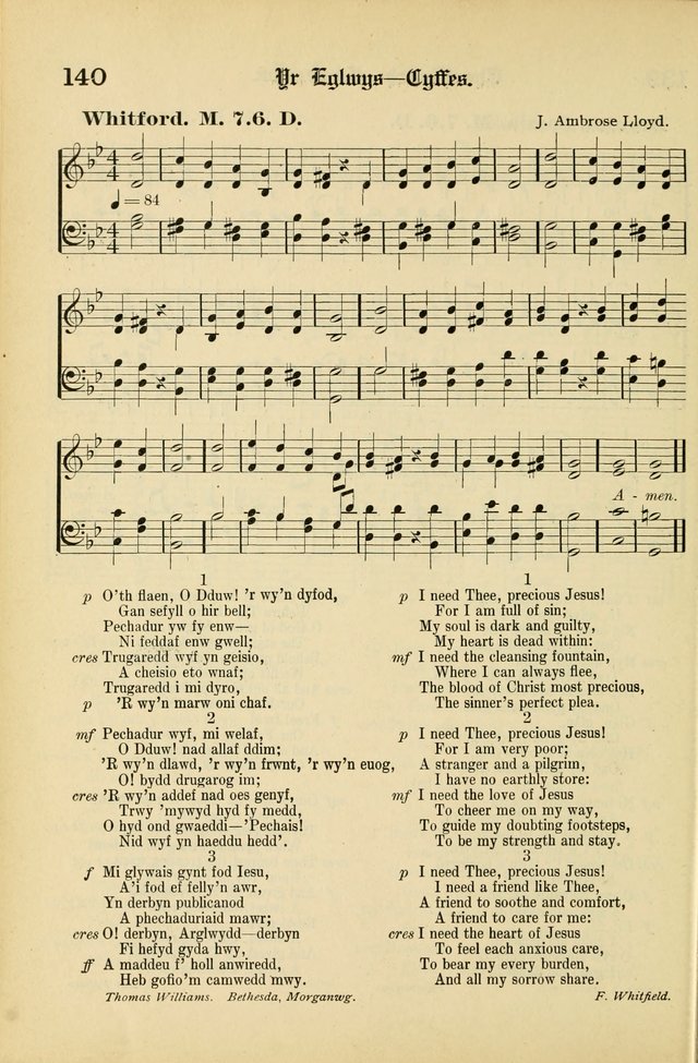 Cân a Mawl: llyfr hymna a thonau Methodistiaid Calfinaidd Unol Dalaethau yr America=Song and Praise: the hymnal of the Calvinistic Methodist Church of the United States of America page 142