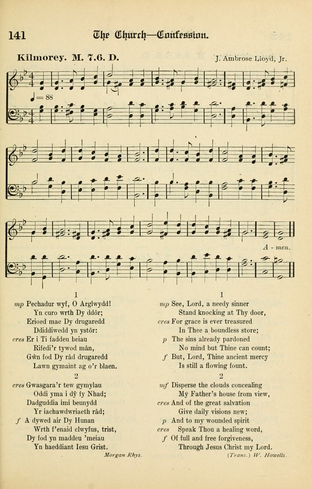 Cân a Mawl: llyfr hymna a thonau Methodistiaid Calfinaidd Unol Dalaethau yr America=Song and Praise: the hymnal of the Calvinistic Methodist Church of the United States of America page 143