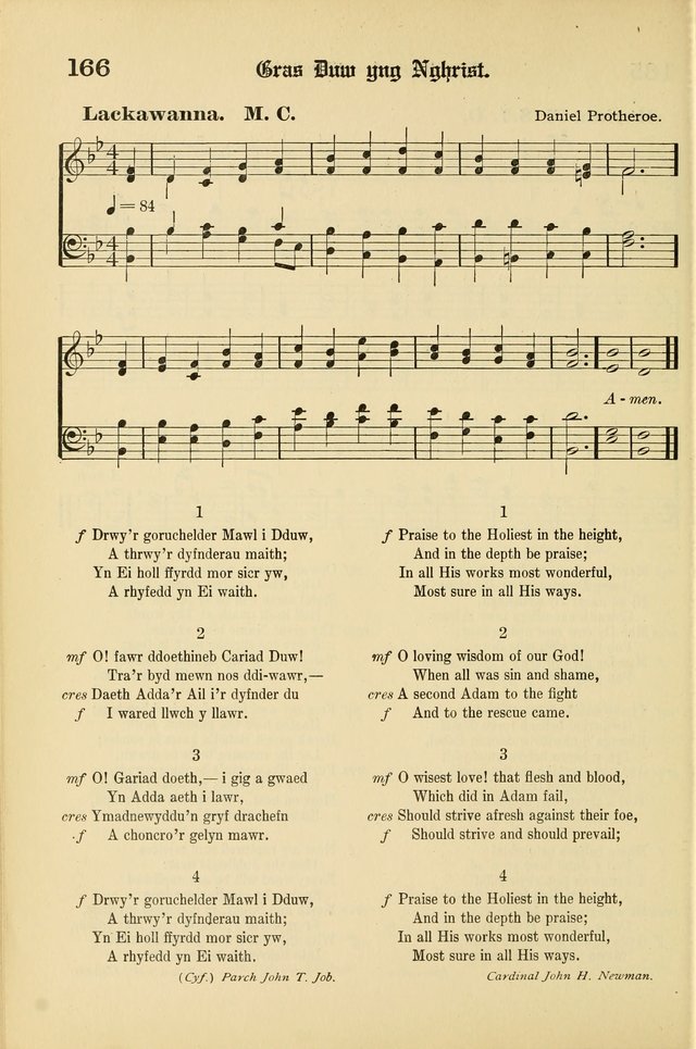 Cân a Mawl: llyfr hymna a thonau Methodistiaid Calfinaidd Unol Dalaethau yr America=Song and Praise: the hymnal of the Calvinistic Methodist Church of the United States of America page 168