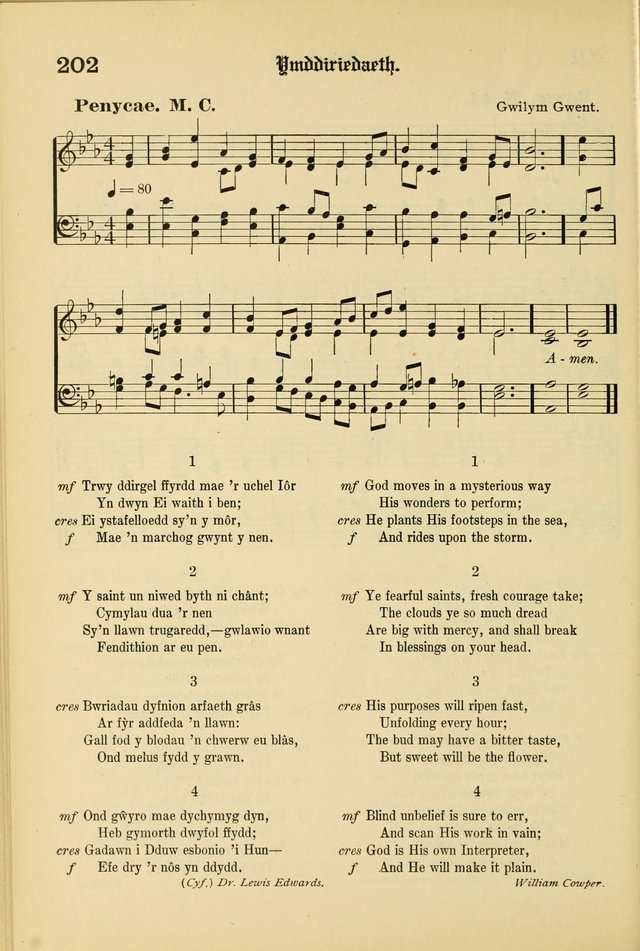 Cân a Mawl: llyfr hymna a thonau Methodistiaid Calfinaidd Unol Dalaethau yr America=Song and Praise: the hymnal of the Calvinistic Methodist Church of the United States of America page 206