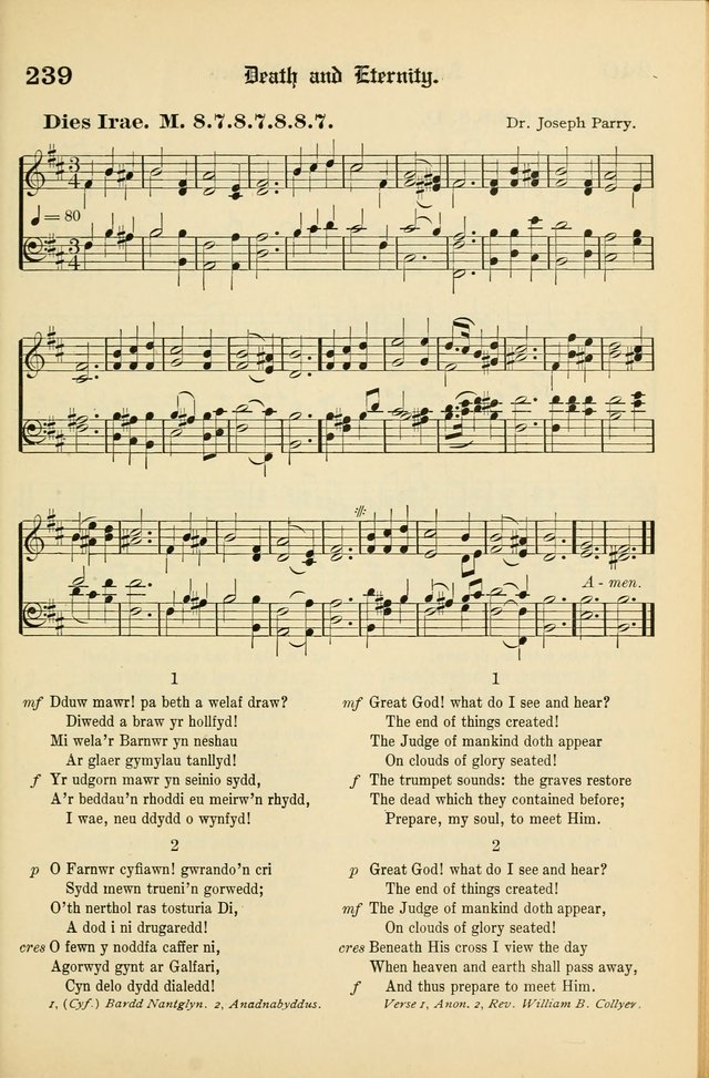 Cân a Mawl: llyfr hymna a thonau Methodistiaid Calfinaidd Unol Dalaethau yr America=Song and Praise: the hymnal of the Calvinistic Methodist Church of the United States of America page 243